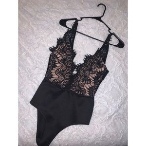 Black lace one piece top